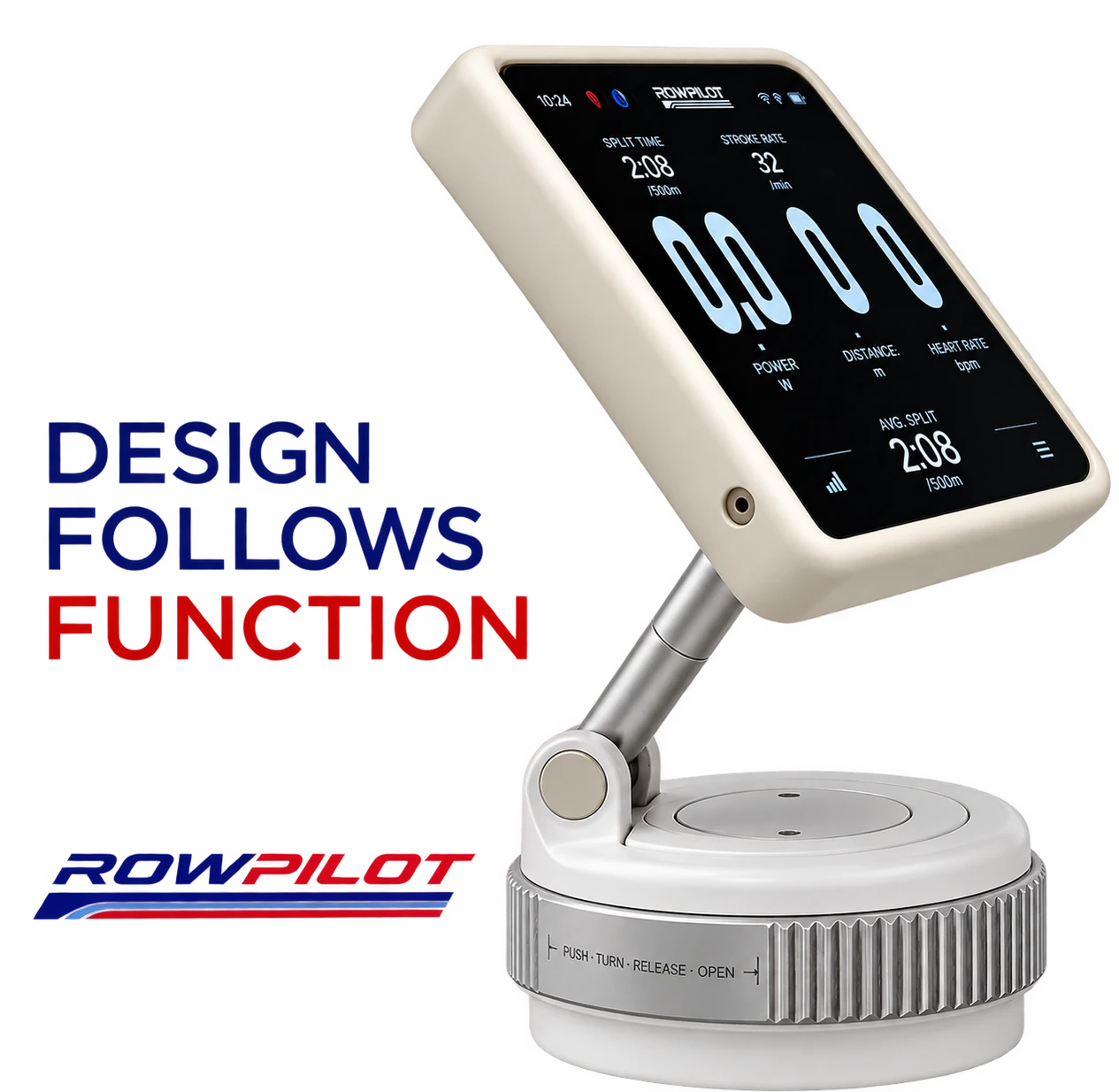 ROWPILOT in its mount — Design follows function